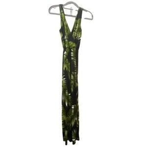 Papermoon Maxi Dress, PTP 16"(S) Palm‎ Leaf Design resortwear boho y2k